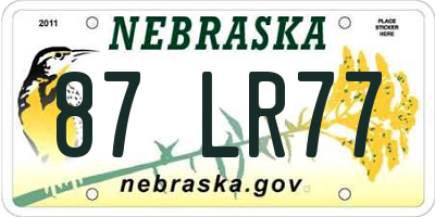 NE license plate 87LR77