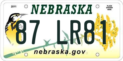 NE license plate 87LR81