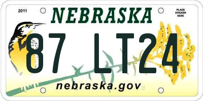 NE license plate 87LT24