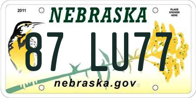 NE license plate 87LU77