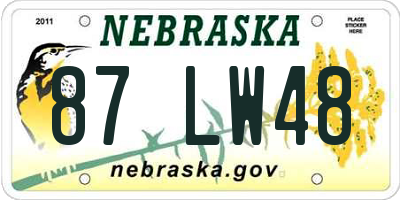 NE license plate 87LW48
