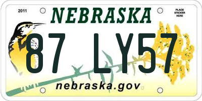 NE license plate 87LY57