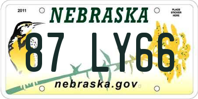 NE license plate 87LY66