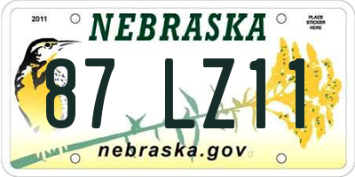 NE license plate 87LZ11