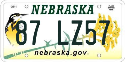 NE license plate 87LZ57