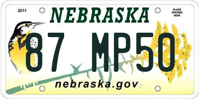 NE license plate 87MP50