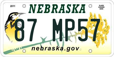 NE license plate 87MP57