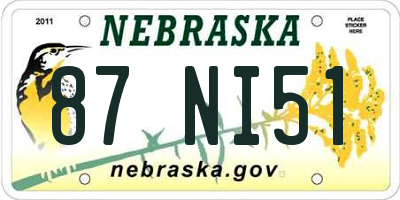NE license plate 87NI51
