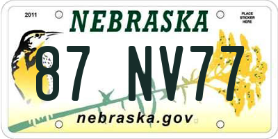 NE license plate 87NV77