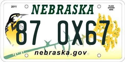 NE license plate 87OX67