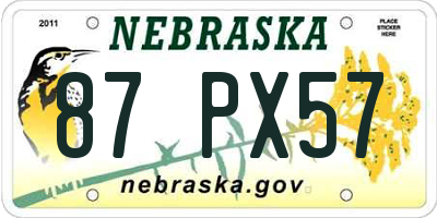 NE license plate 87PX57