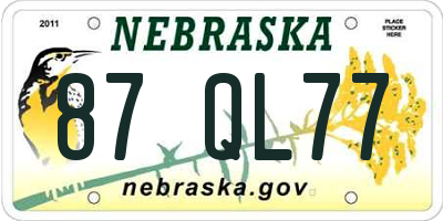 NE license plate 87QL77