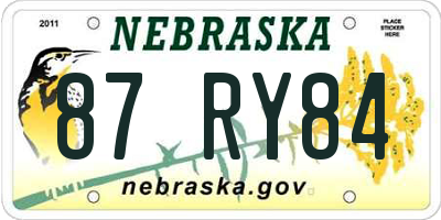 NE license plate 87RY84