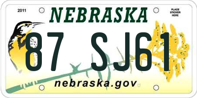 NE license plate 87SJ61
