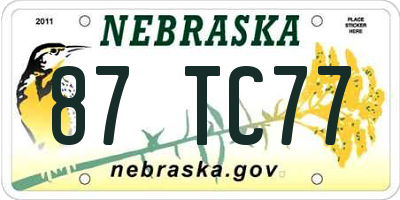 NE license plate 87TC77