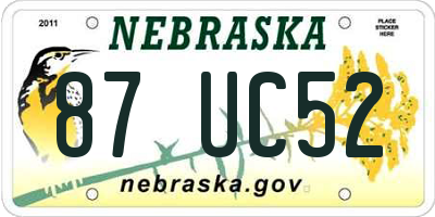 NE license plate 87UC52