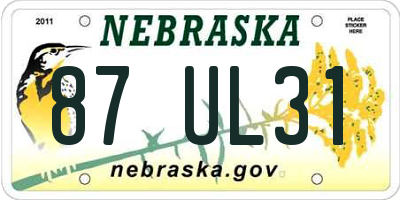 NE license plate 87UL31