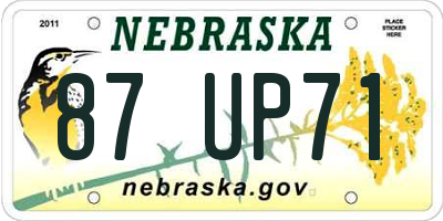 NE license plate 87UP71