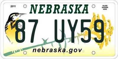 NE license plate 87UY59