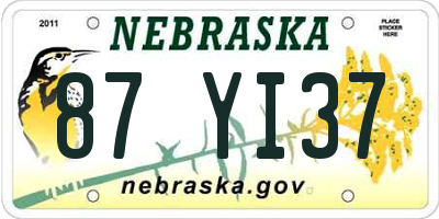 NE license plate 87YI37