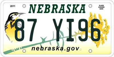 NE license plate 87YI96