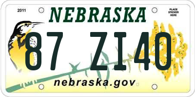 NE license plate 87ZI40