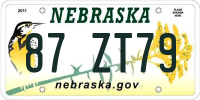 NE license plate 87ZT79