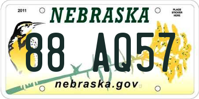 NE license plate 88AQ57