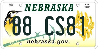 NE license plate 88CS81