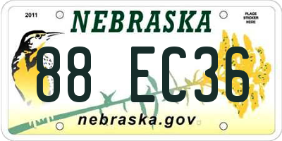 NE license plate 88EC36
