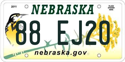 NE license plate 88EJ20
