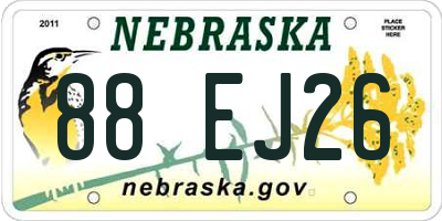 NE license plate 88EJ26