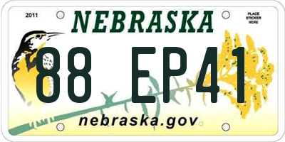 NE license plate 88EP41