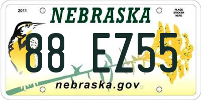 NE license plate 88EZ55