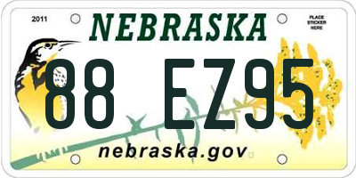 NE license plate 88EZ95