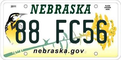 NE license plate 88FC56