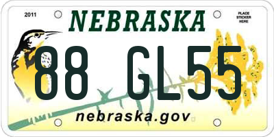 NE license plate 88GL55