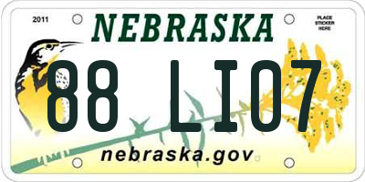NE license plate 88LI07