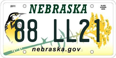 NE license plate 88LL21