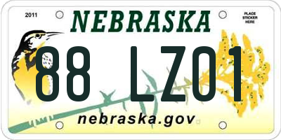 NE license plate 88LZ01
