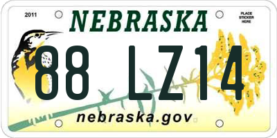 NE license plate 88LZ14