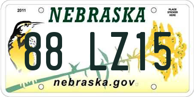 NE license plate 88LZ15