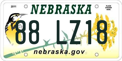 NE license plate 88LZ18