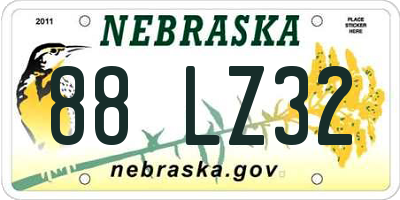 NE license plate 88LZ32