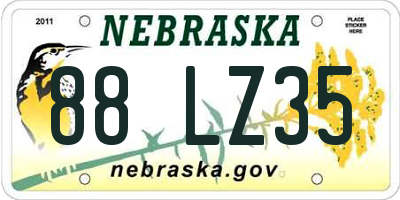 NE license plate 88LZ35