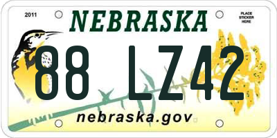 NE license plate 88LZ42