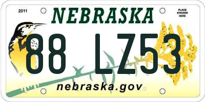 NE license plate 88LZ53