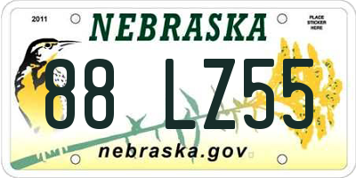 NE license plate 88LZ55