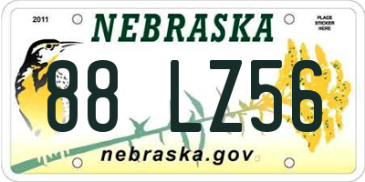 NE license plate 88LZ56