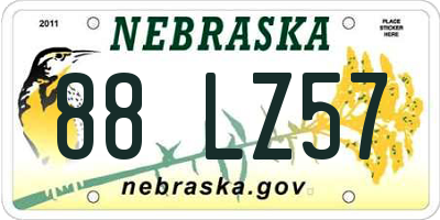 NE license plate 88LZ57